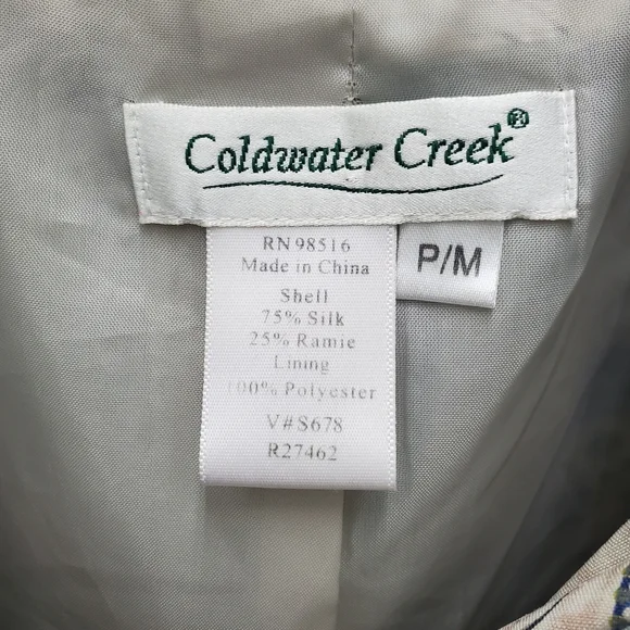 Coldwater Creek Silk Mixed Print Patchwork ButtonUp Jacket Size M - Picture 5 of 16